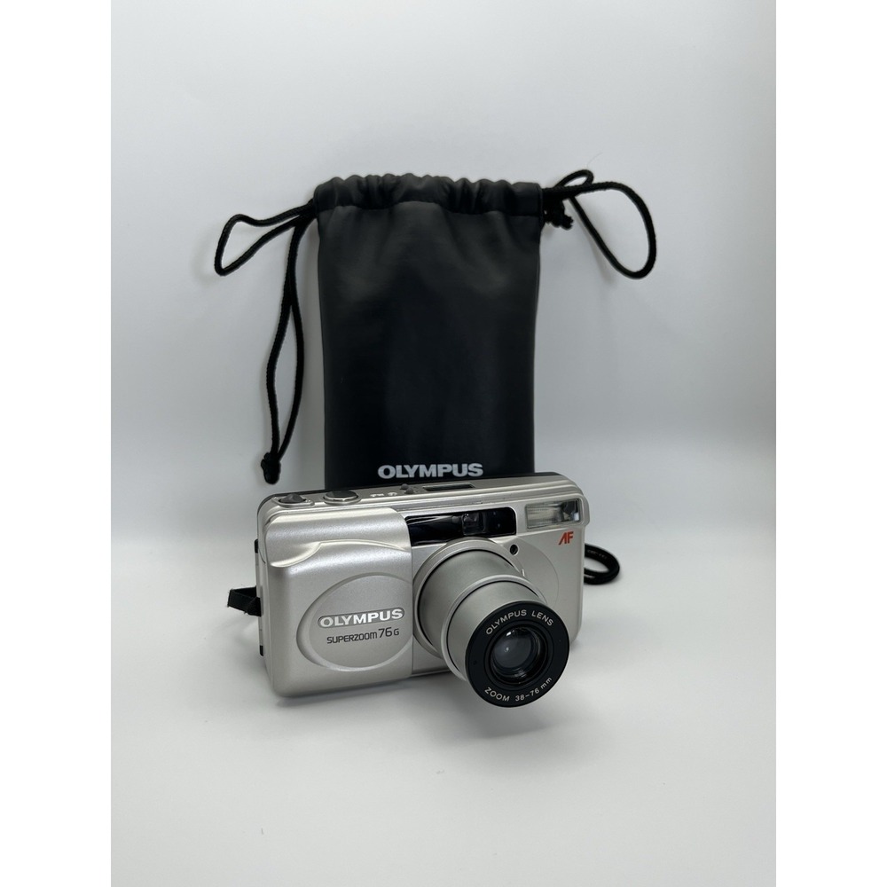 Olympus Superzoom 76G 35mm Point & Shoot 38-76mm Zoom Like New Tested Case